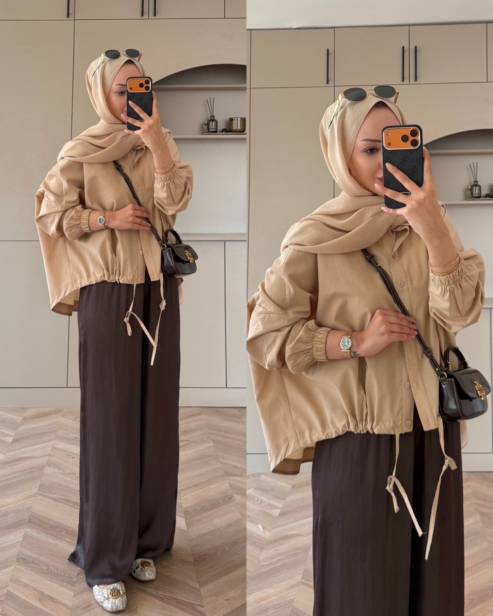 Mireya Bağlama Detaylı Gömlek Bej (4530)
