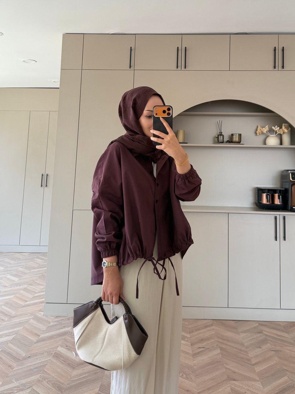 Oversize Büzgülü Gömlek Mürdüm (4530)