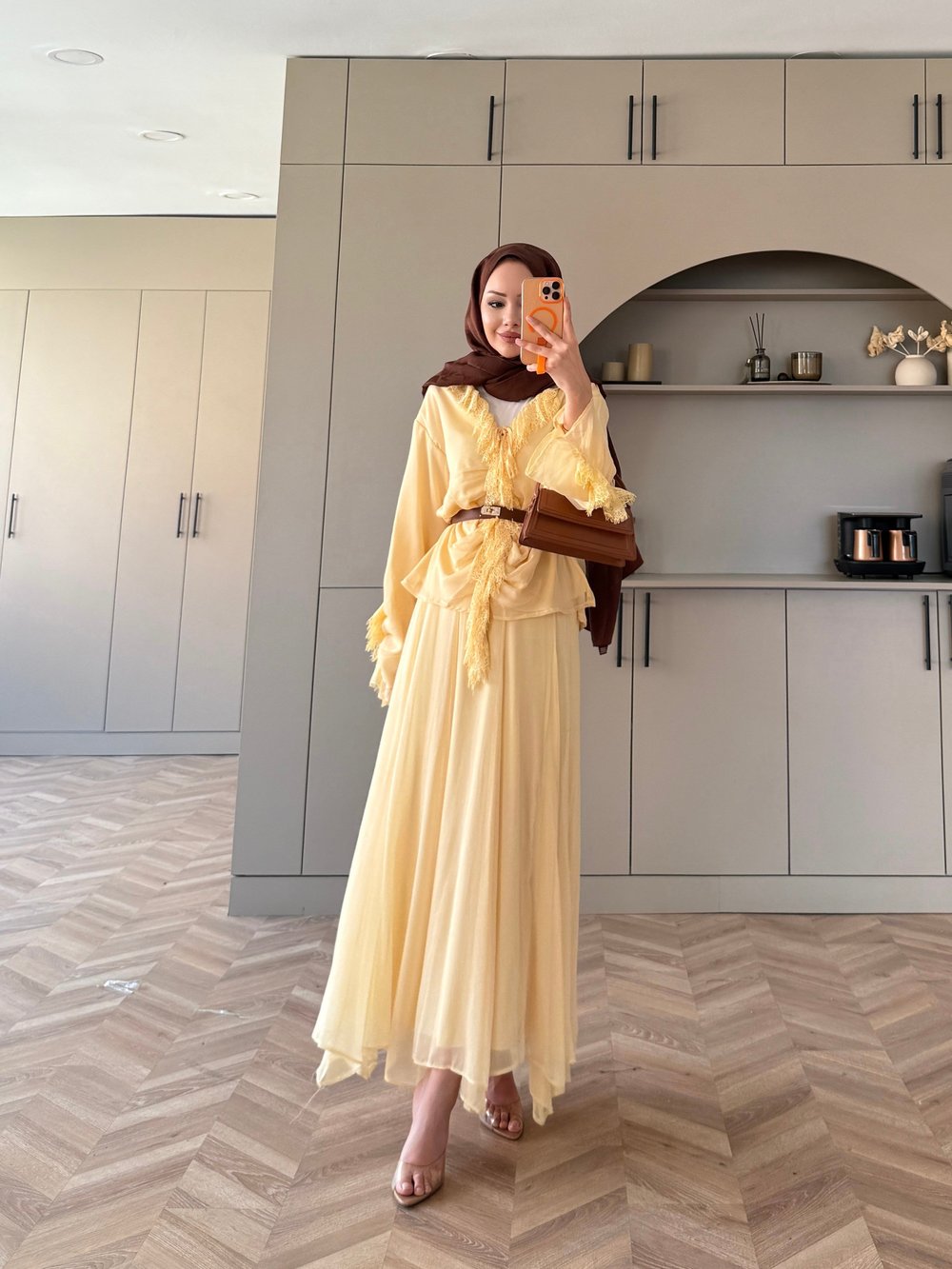 Penola Dantel Detaylı Etekli Takım ButterYellow (5796)