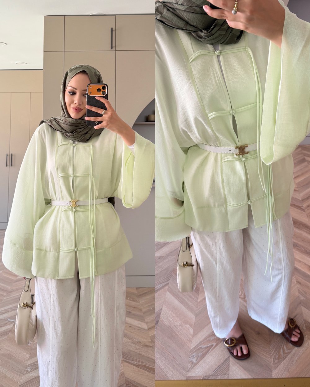 Peri Kimono Ceket Çağla Yeşili (2366)