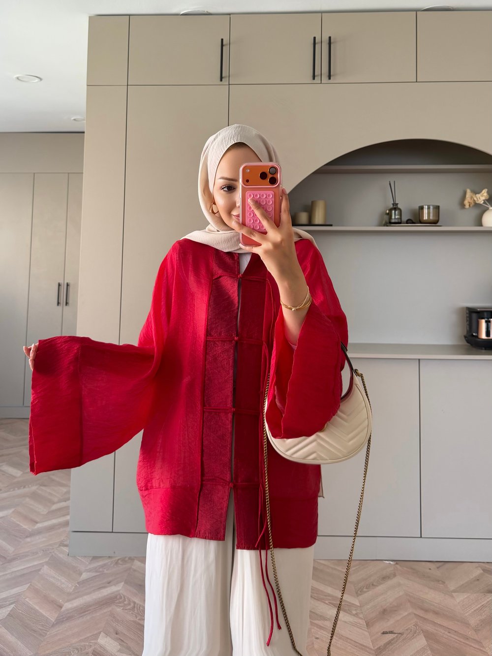 Peri Kimono Ceket Kırmızı (2366)