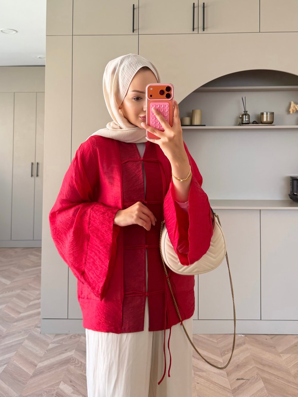 Peri Kimono Ceket Kırmızı (2366)