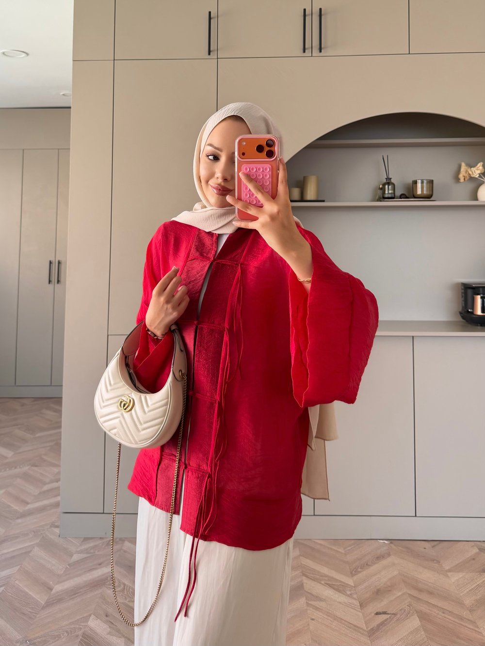 Peri Kimono Ceket Kırmızı (2366)