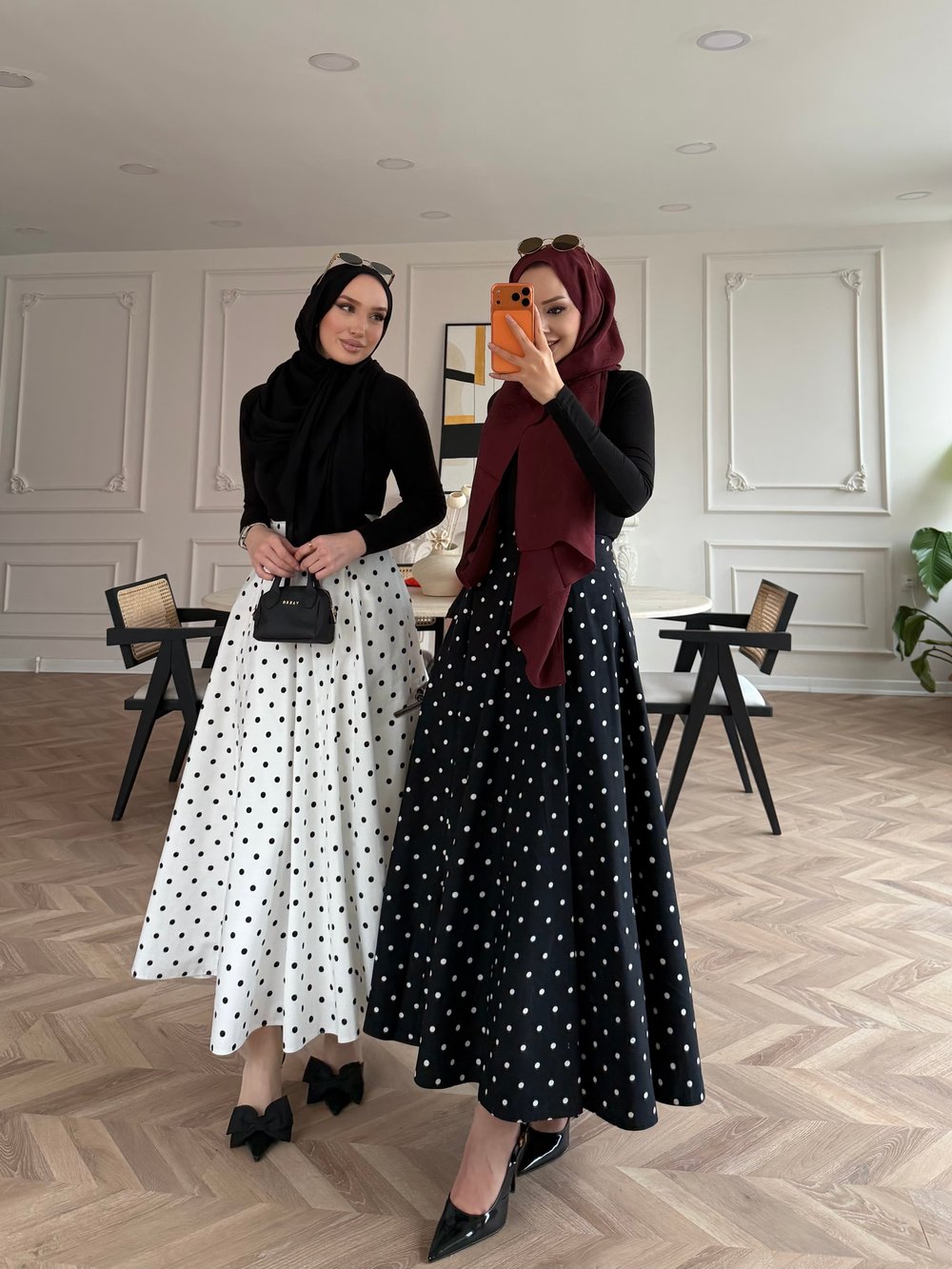 Puantiyeli Etek Beyaz (4414)