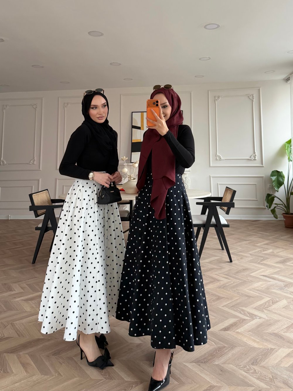Puantiyeli Etek Beyaz (4414)