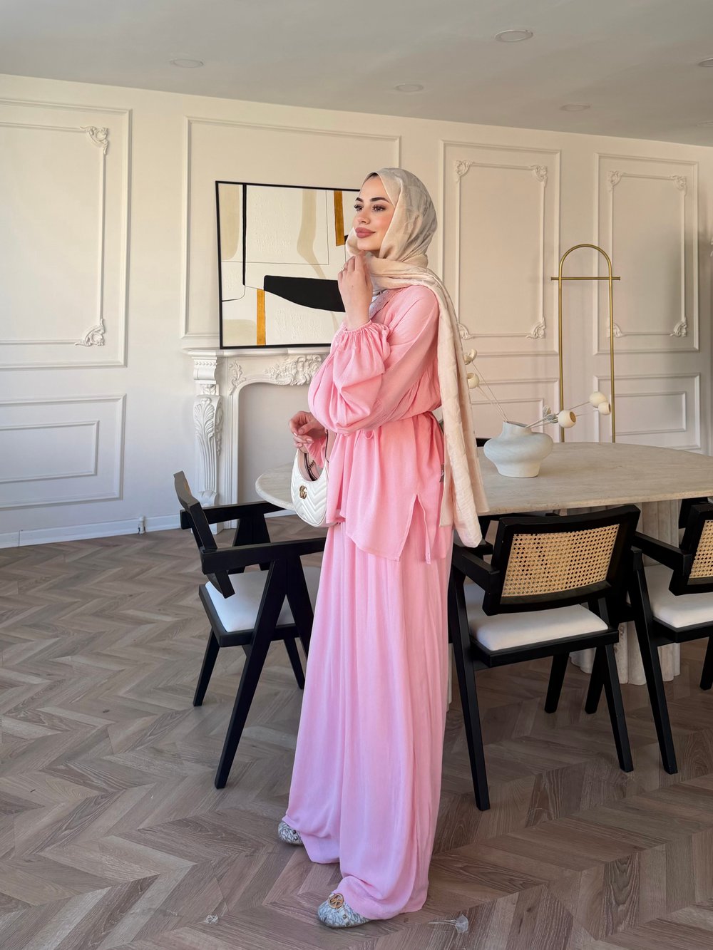 Pure Dantel Detaylı Pantolon Takım Pembe (5819)
