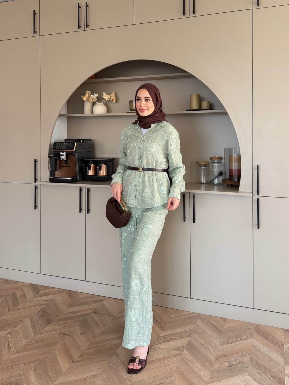 Râha İthal Pantolonlu Takım Su Yeşili (5820)
