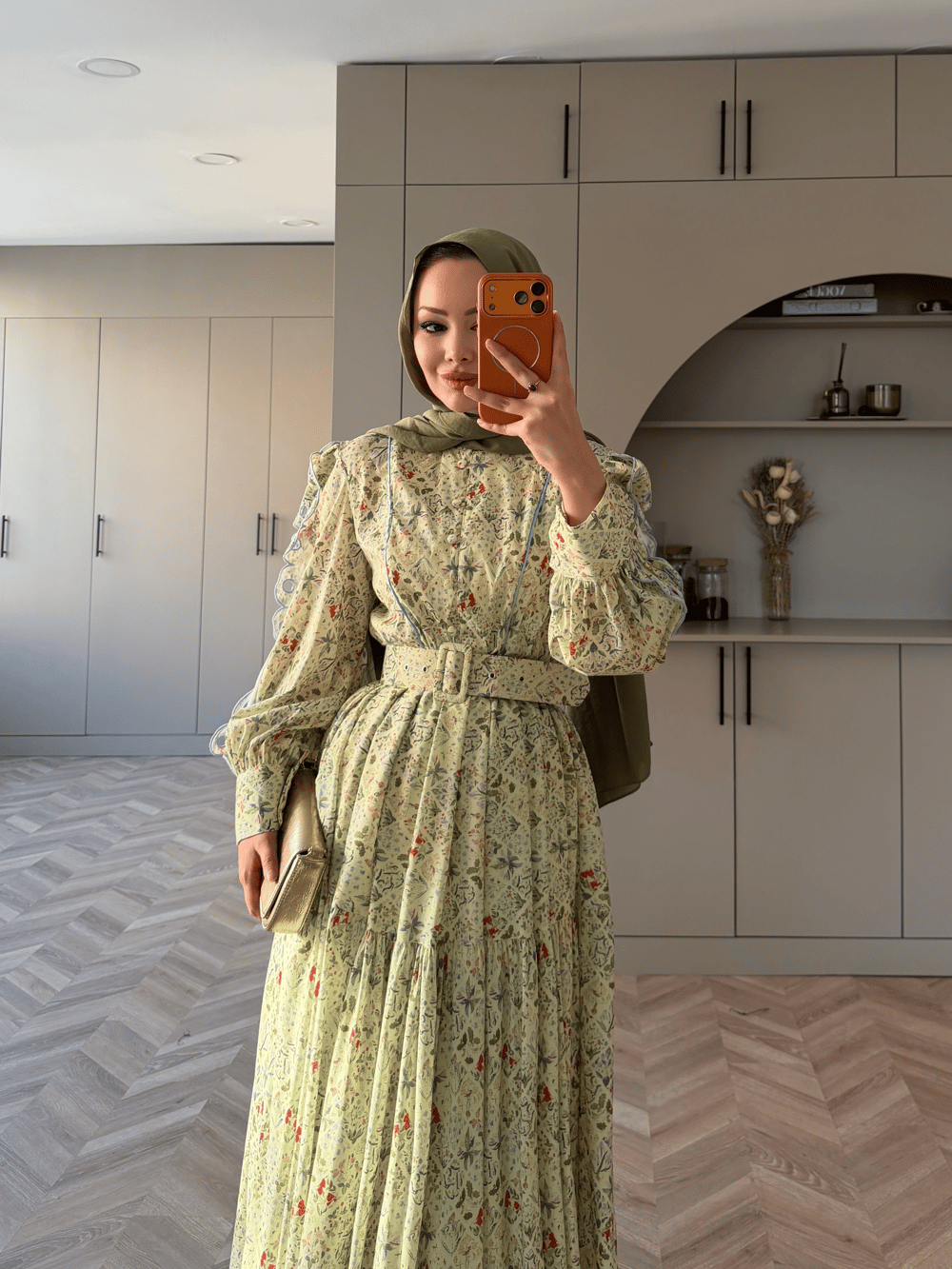 Rahel Çiçekli Elbise Sarı (5734)