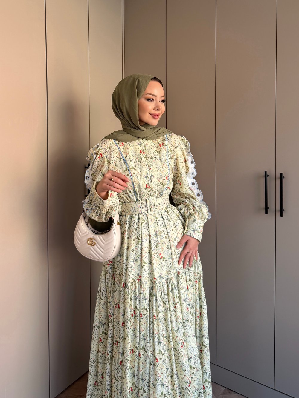 Rahel Çiçekli Elbise Sarı (5734)
