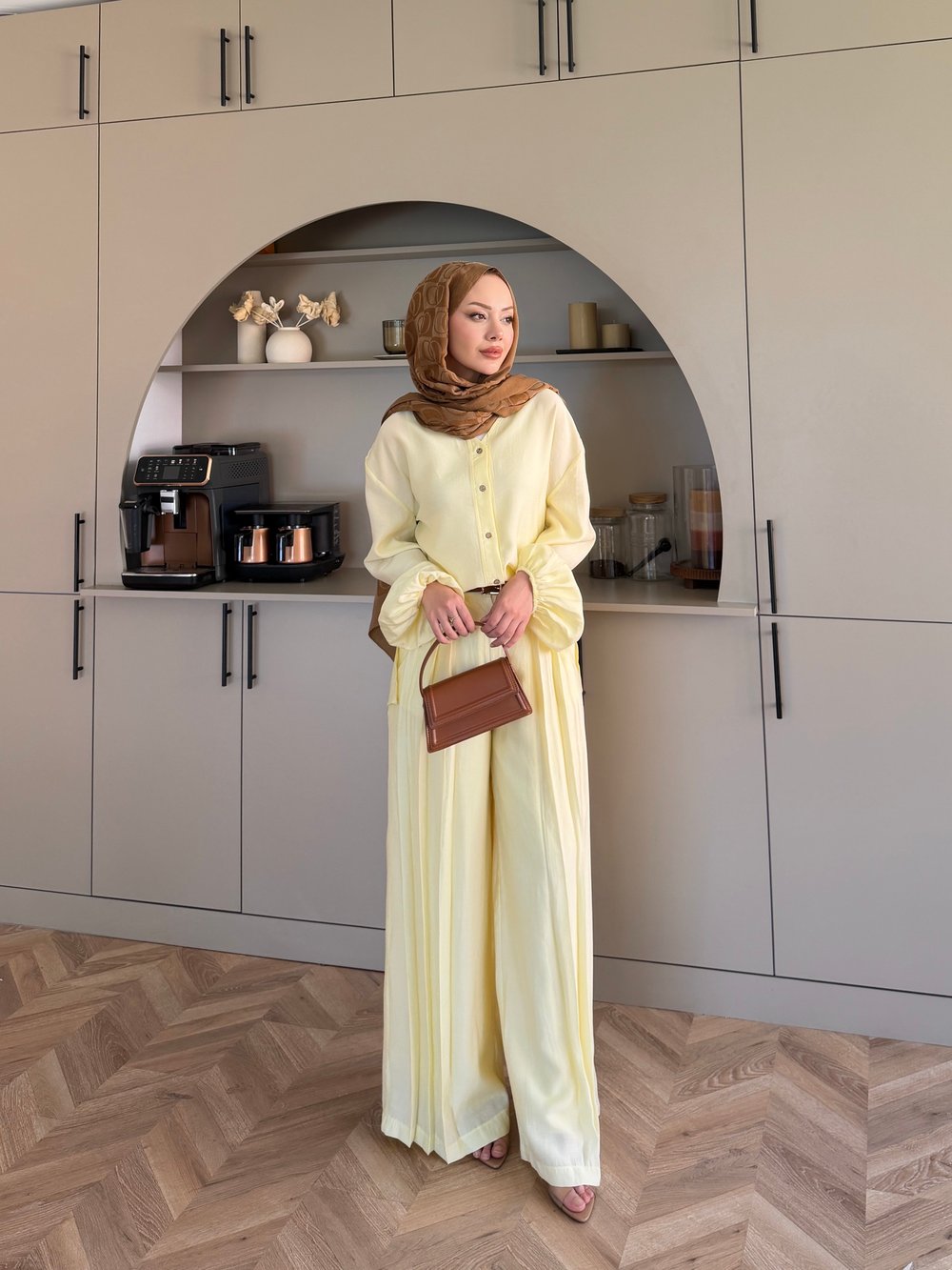 Ranua Düğme Detaylı Pantolonlu Takım ButterYellow (5815)