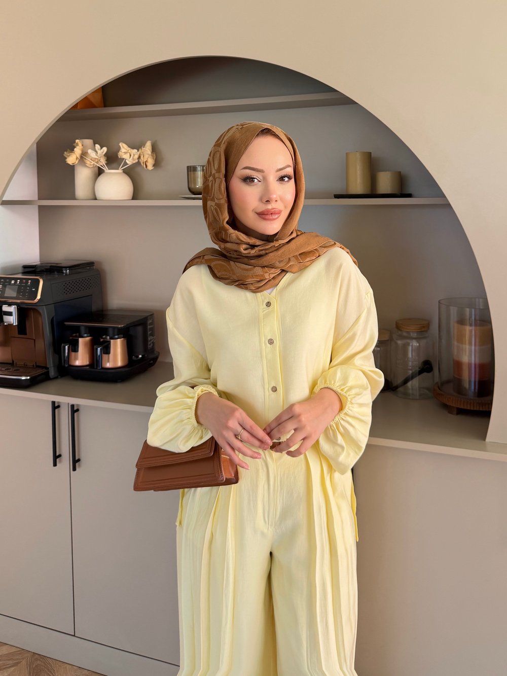 Ranua Düğme Detaylı Pantolonlu Takım ButterYellow (5815)