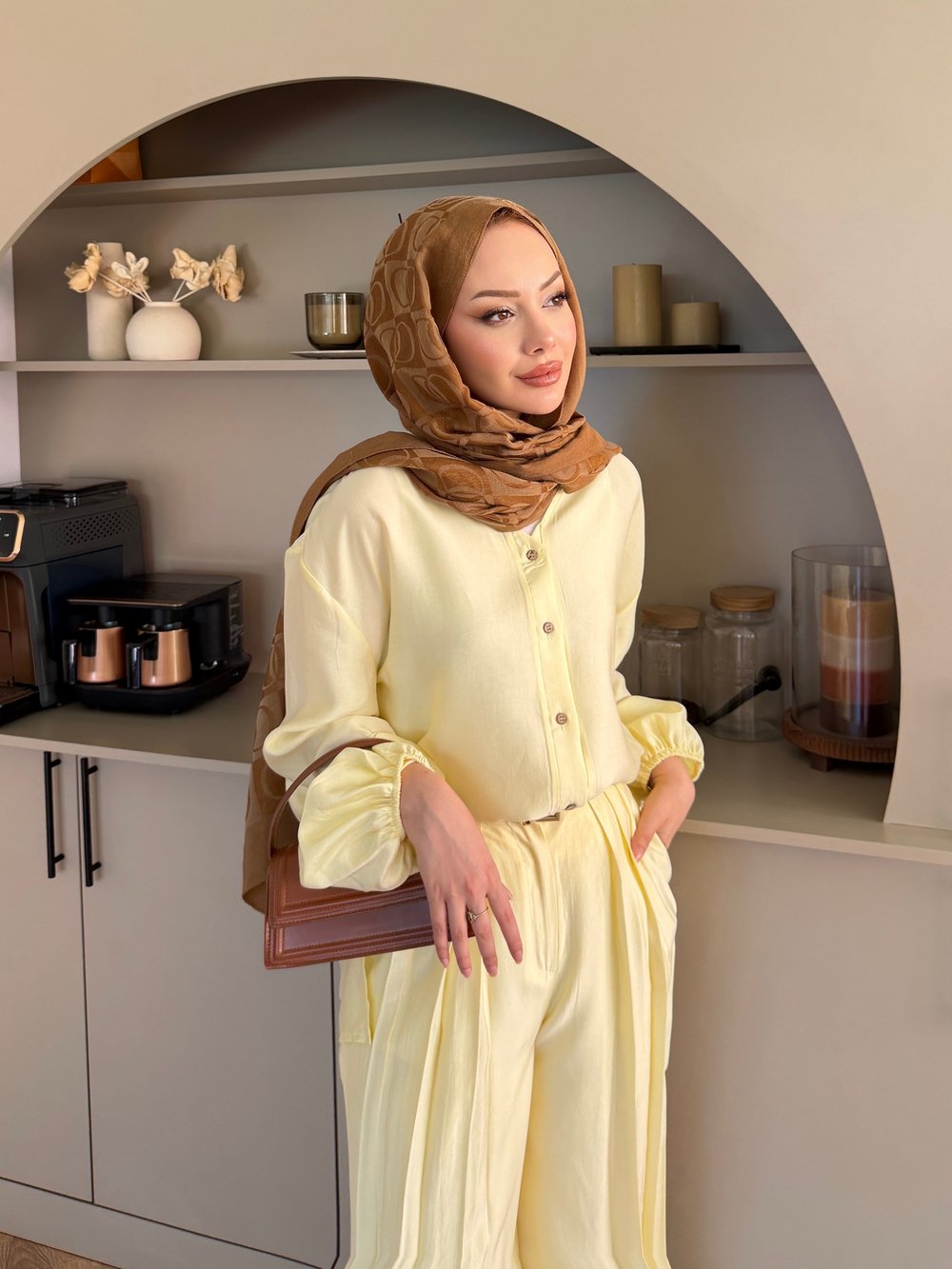 Ranua Düğme Detaylı Pantolonlu Takım ButterYellow (5815)