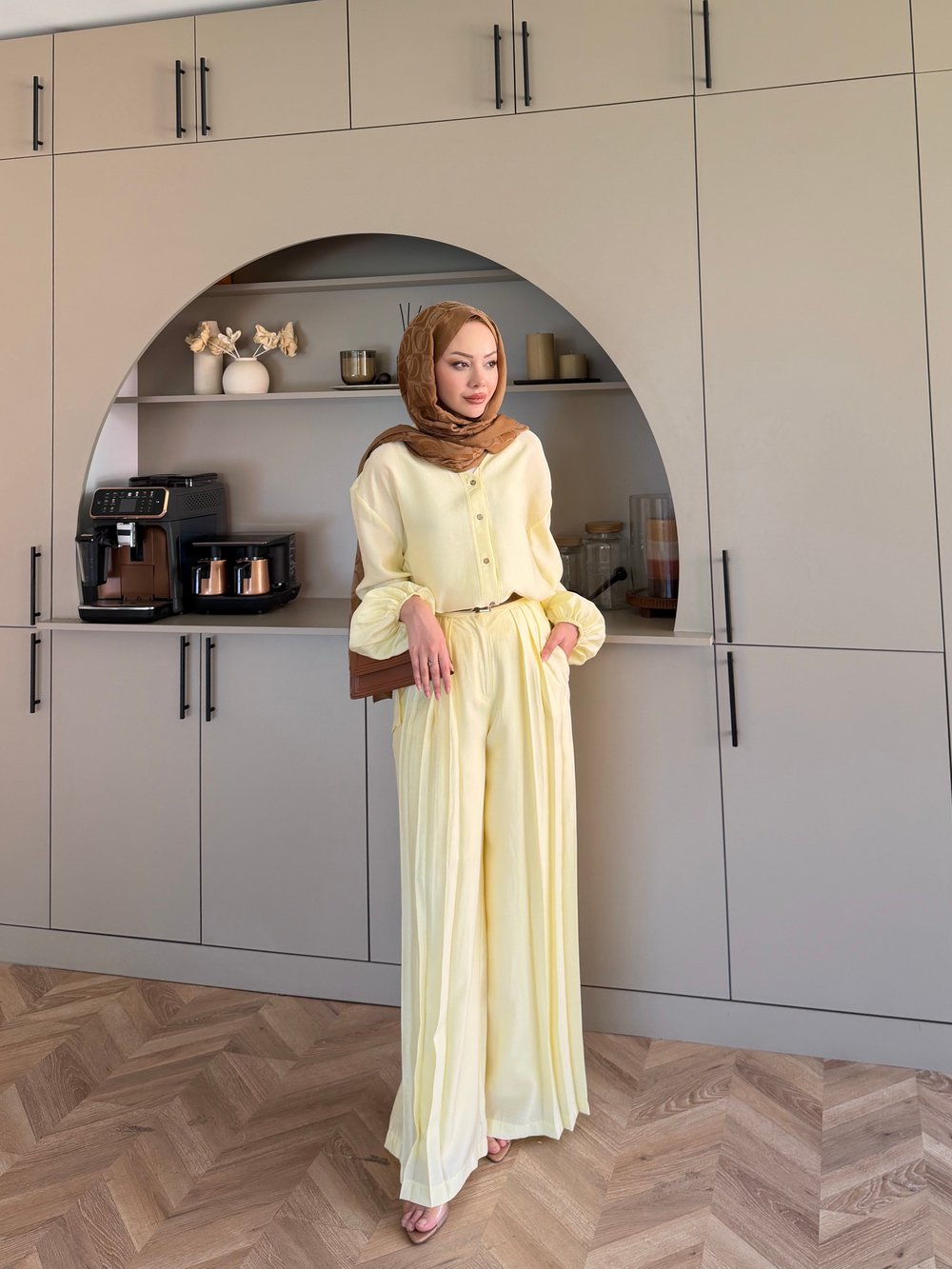 Ranua Düğme Detaylı Pantolonlu Takım ButterYellow (5815)