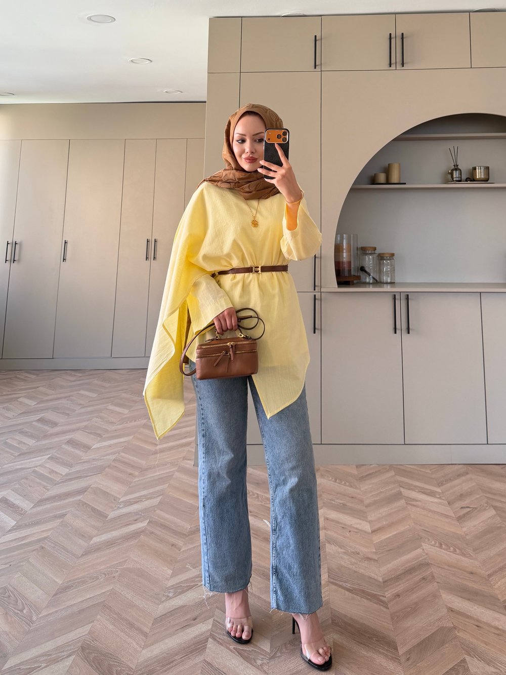 Ria Şal Detaylı Keten Tunik Butteryellow (5479)