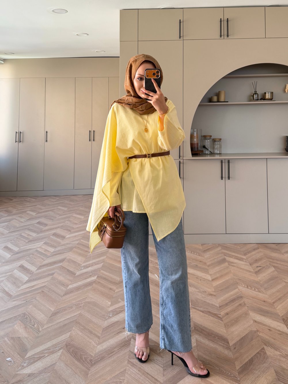 Ria Şal Detaylı Keten Tunik Butteryellow (5479)