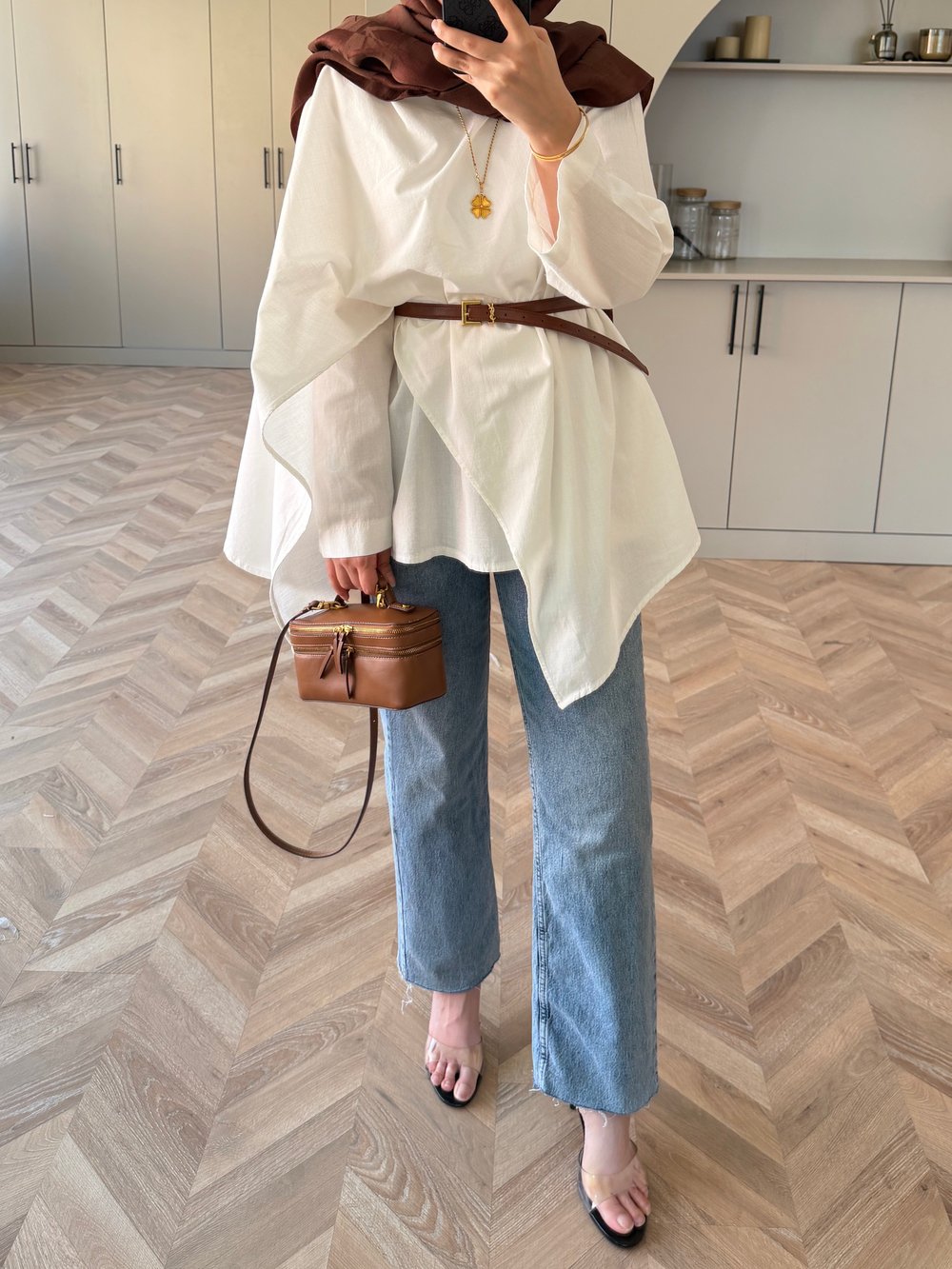 Ria Asimetrik Kesim Bluz Ekru (5479)