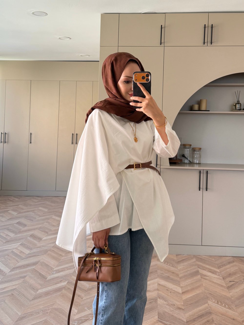Ria Asimetrik Kesim Bluz Ekru (5479)