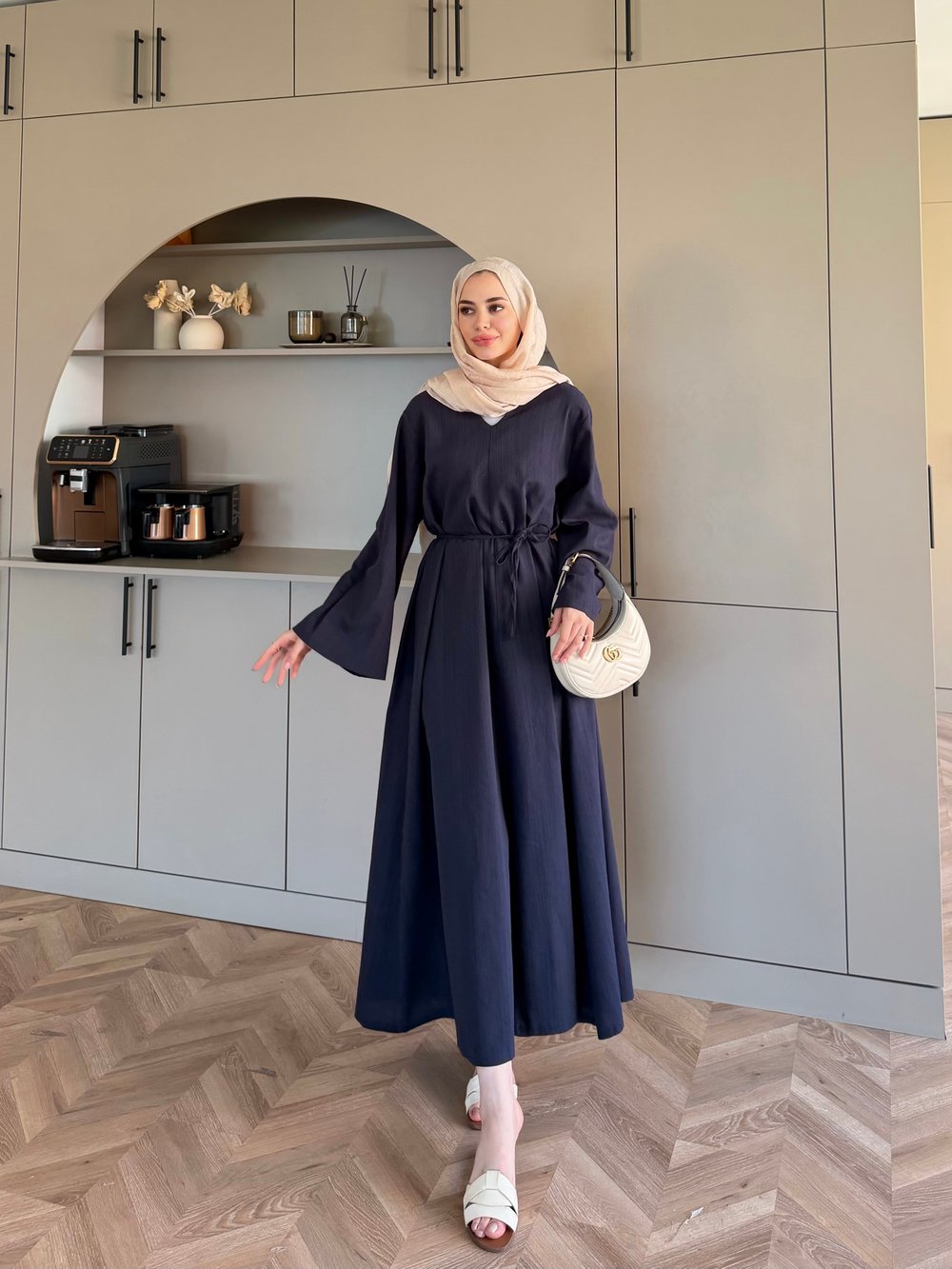 Rima Keten Elbise Lacivert (4527)
