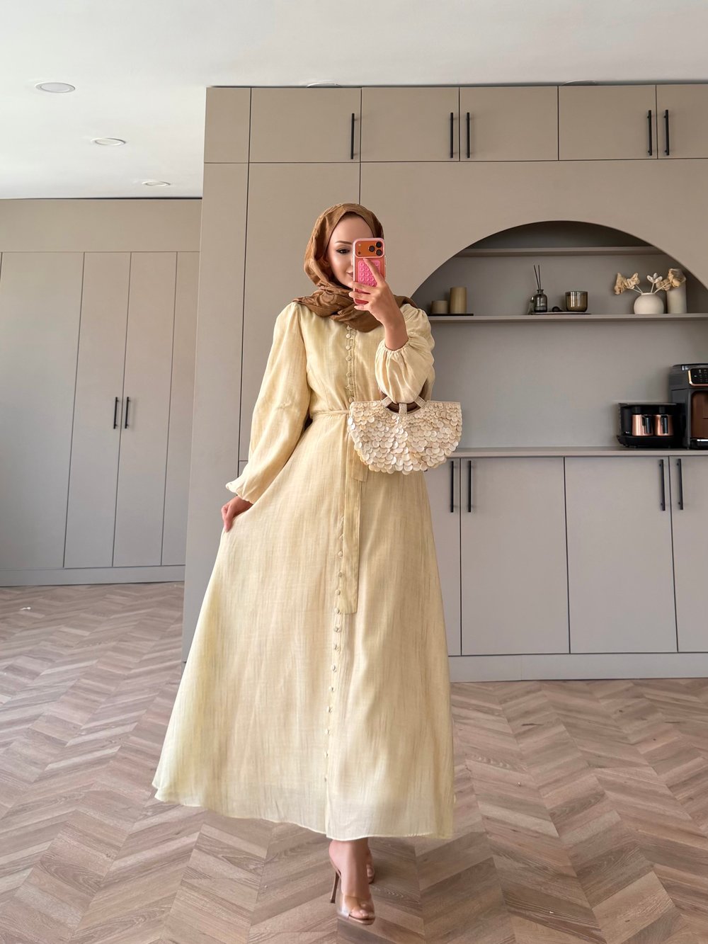 Rosef Düğmeli Elbise Butteryellow (4531)