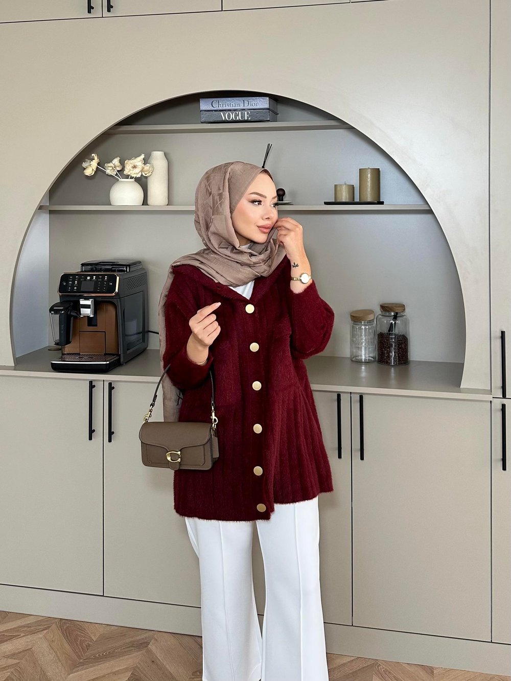 Rove Angora Hırka Bordo