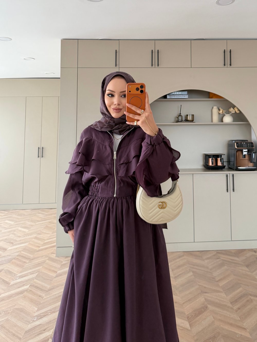 Roxanne Fırfırlı Ceketli Etekli Takım Mor (2021)