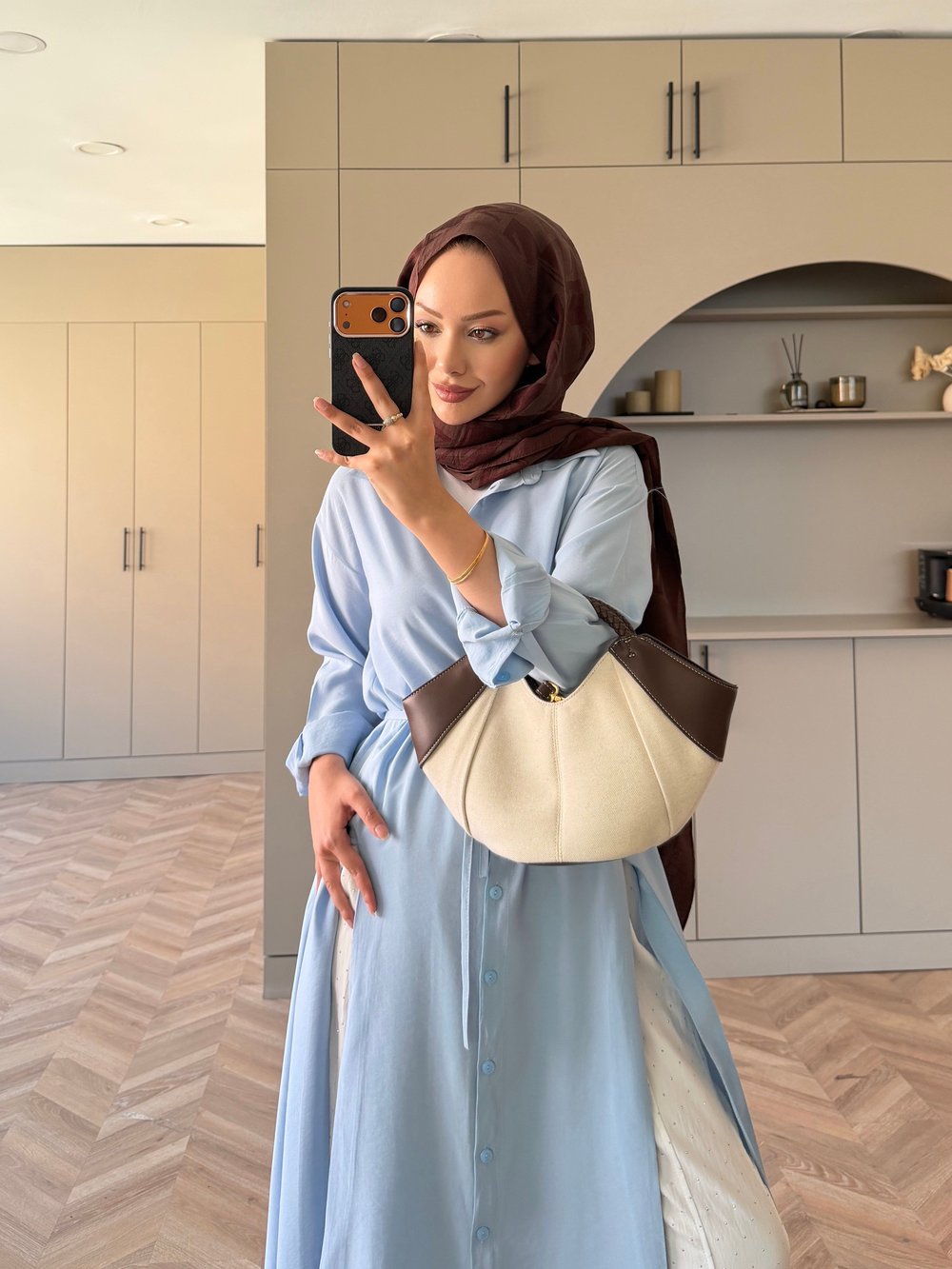 Ruiza Düğmeli Elbise\Tunik Mavi (2364)