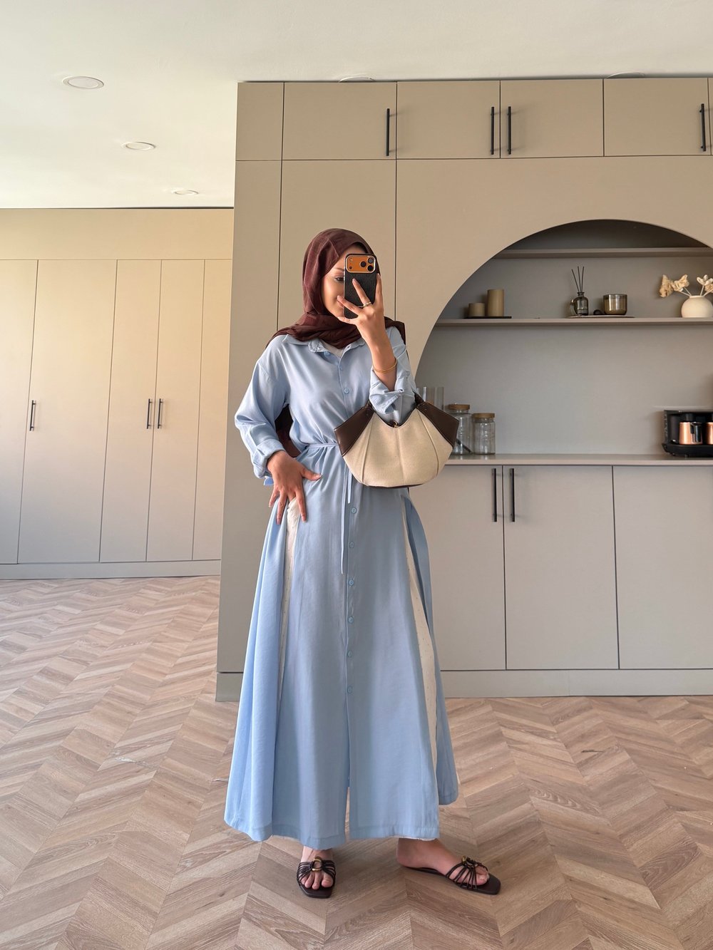 Ruiza Düğmeli Elbise\Tunik Mavi (2364)