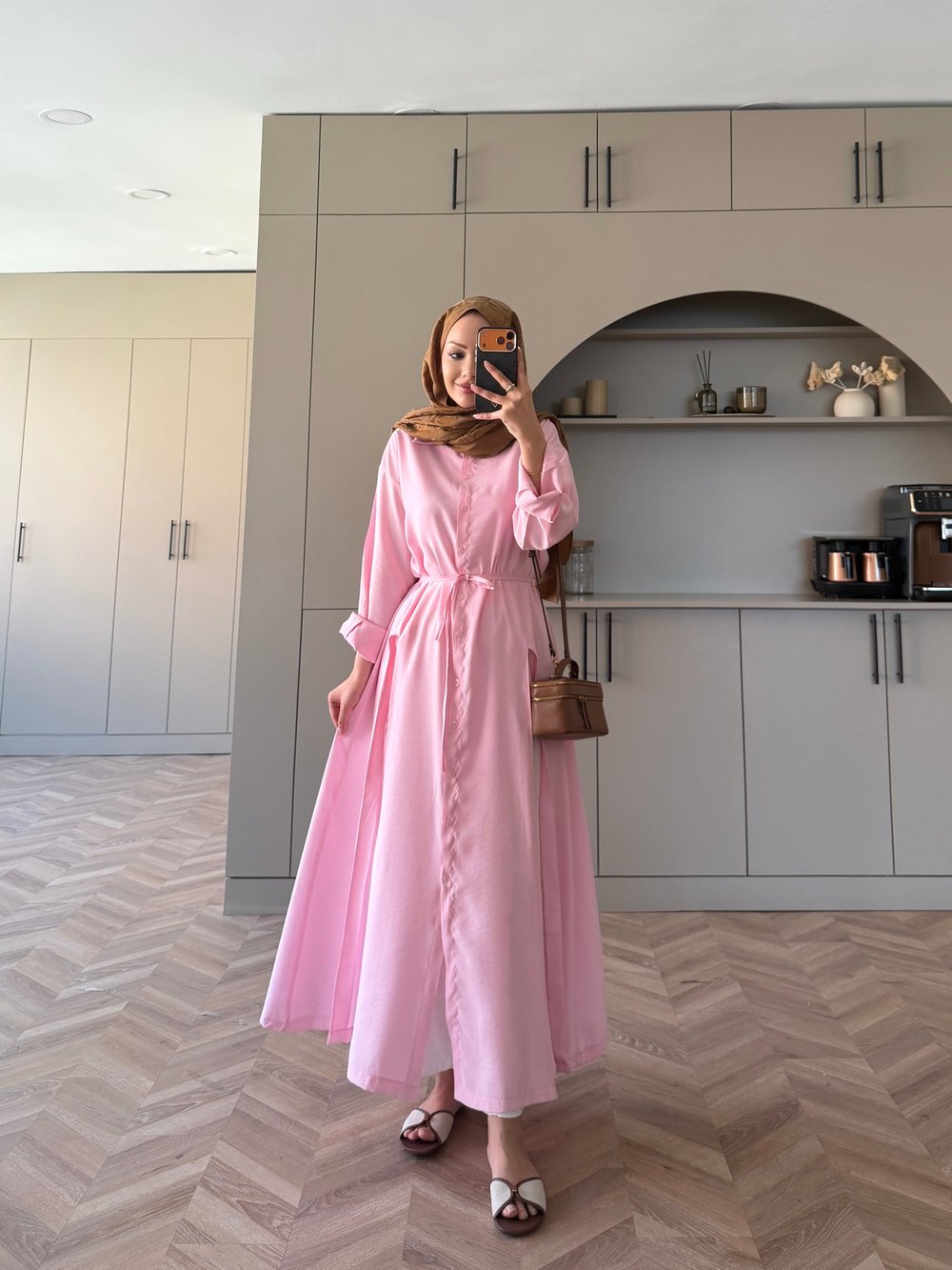 Ruiza Düğmeli Elbise\Tunik Pembe (2364)