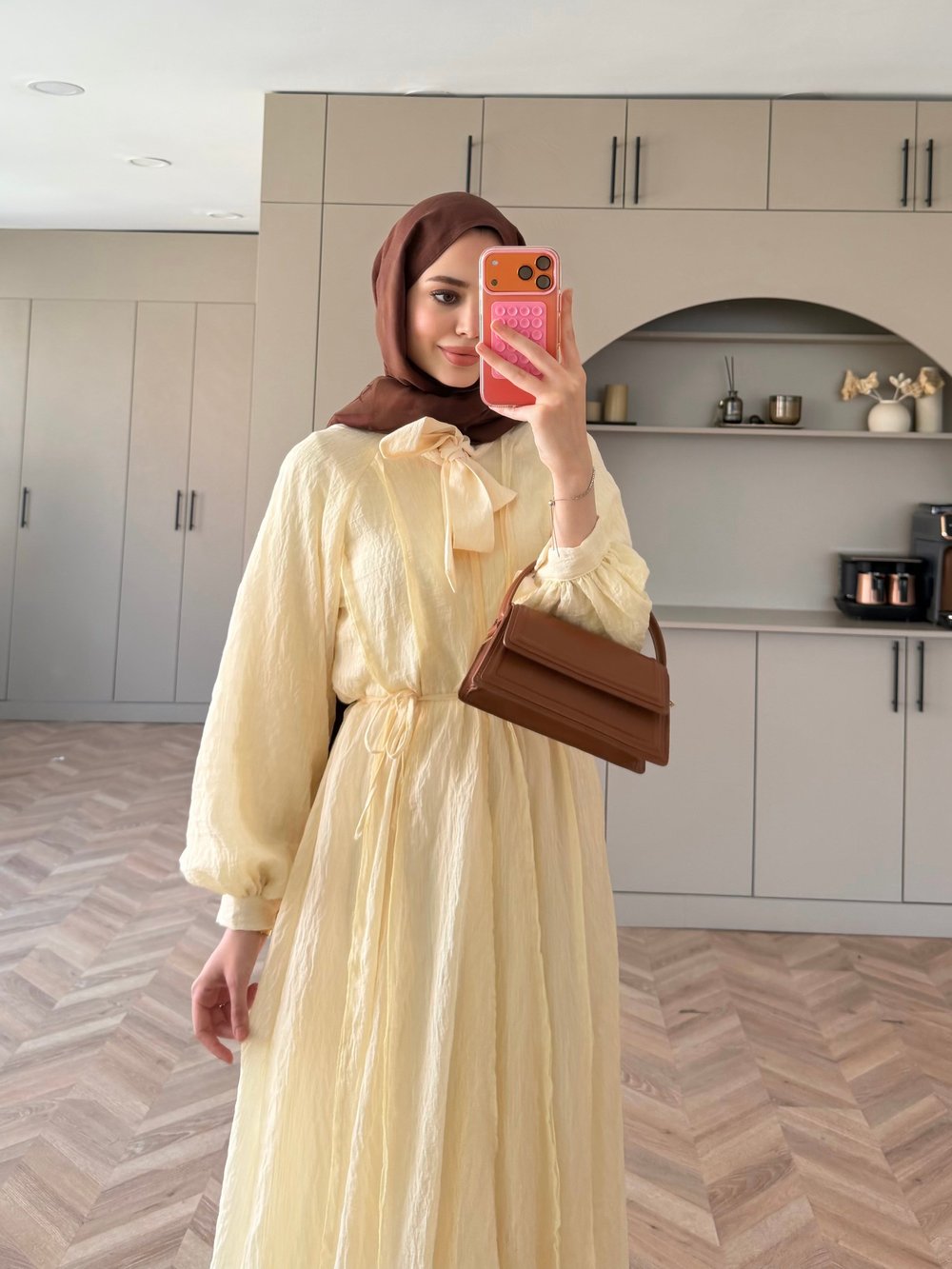 Safir Bağlama Detaylı Elbise Butteryellow (4472)