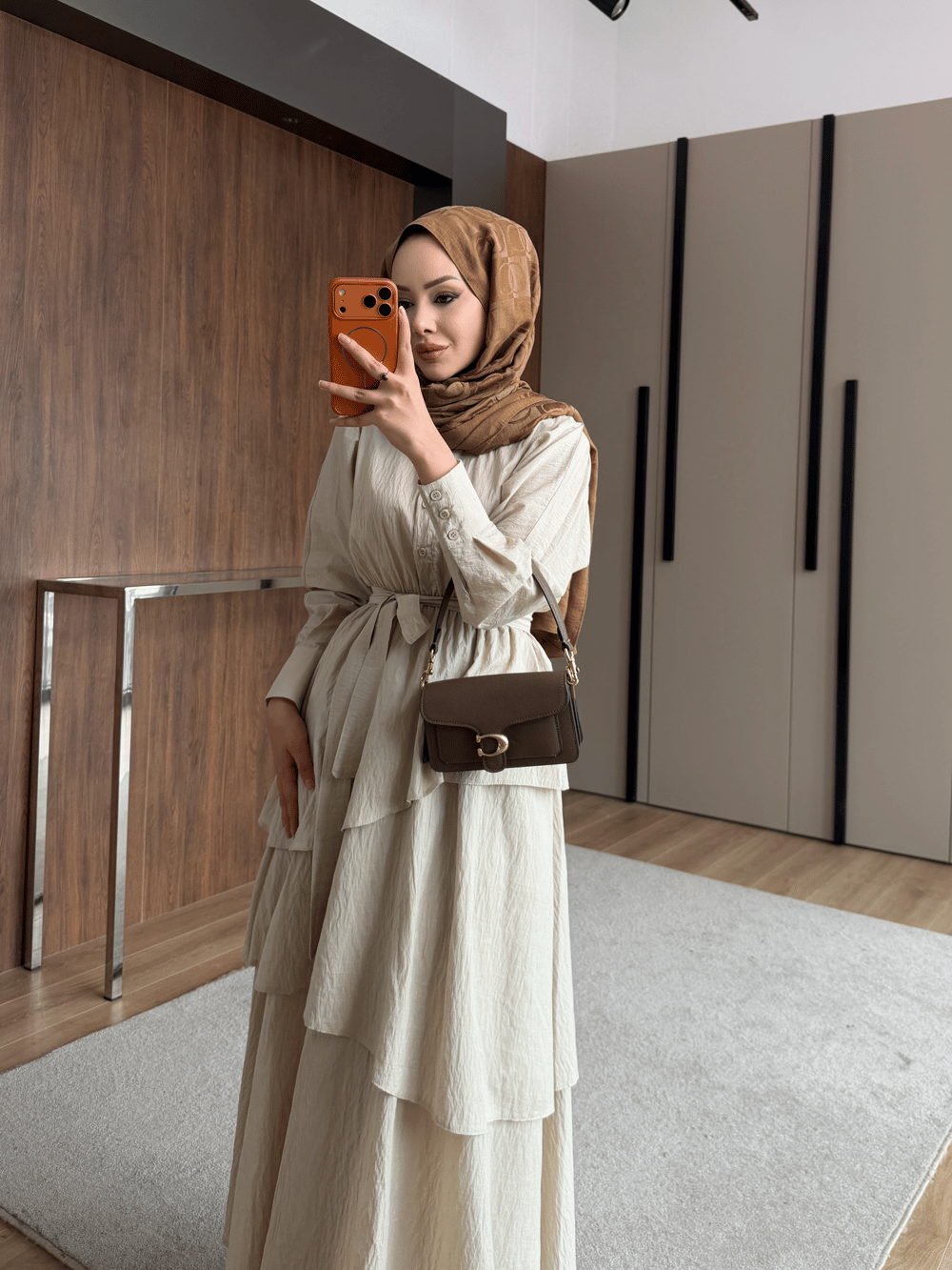 Saher Kat Kat Elbise Bej (4422)