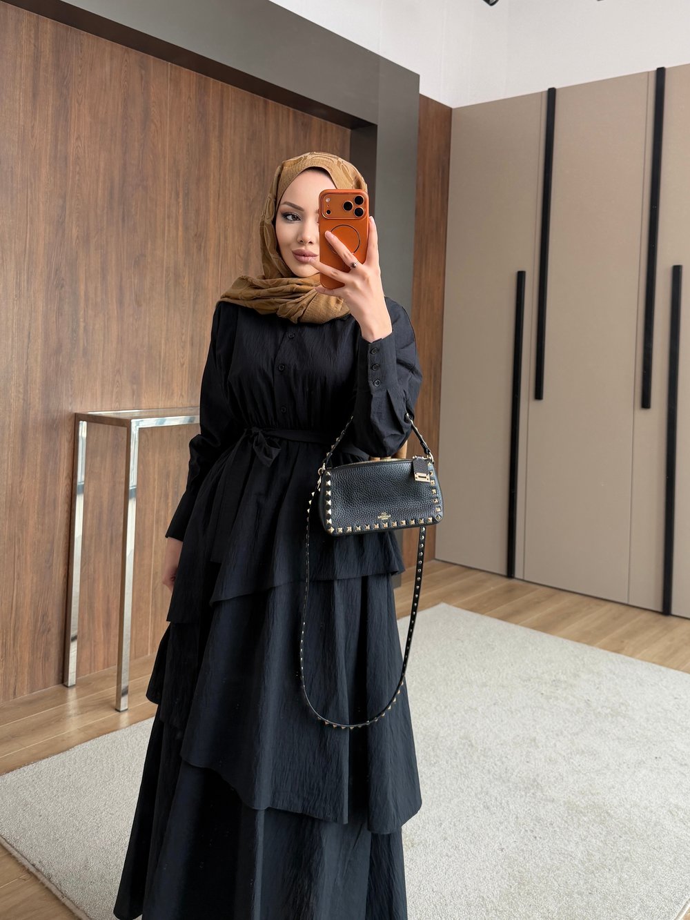 Saher Kat Kat Elbise Siyah (4422)