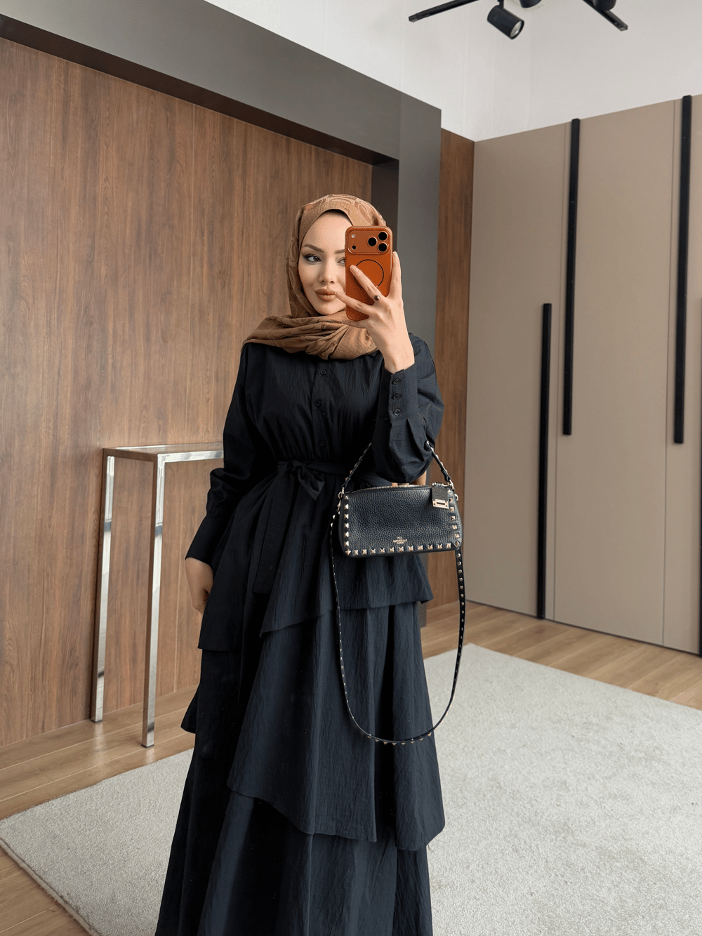 Saher Kat Kat Elbise Siyah (4422)