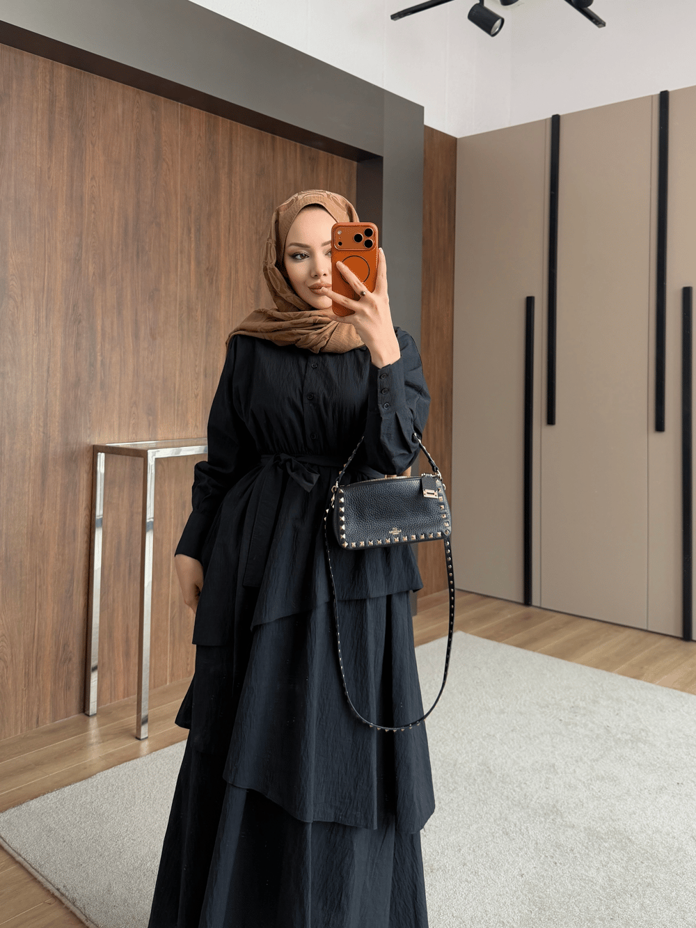 Saher Kat Kat Elbise Siyah (4422)