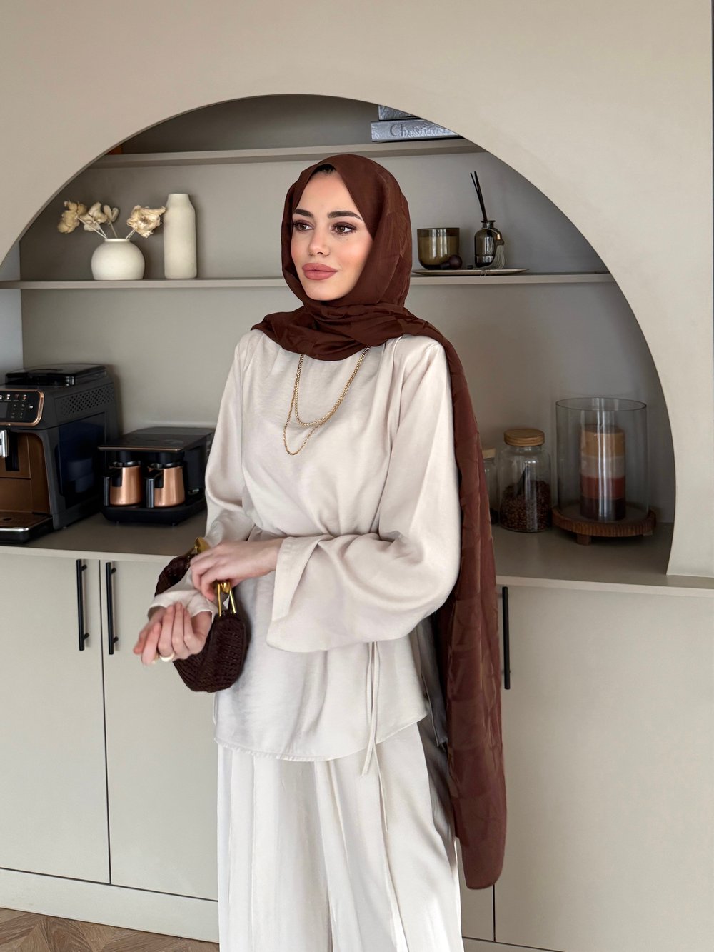 Sakura Pileli Modal Takım Bej (4457)