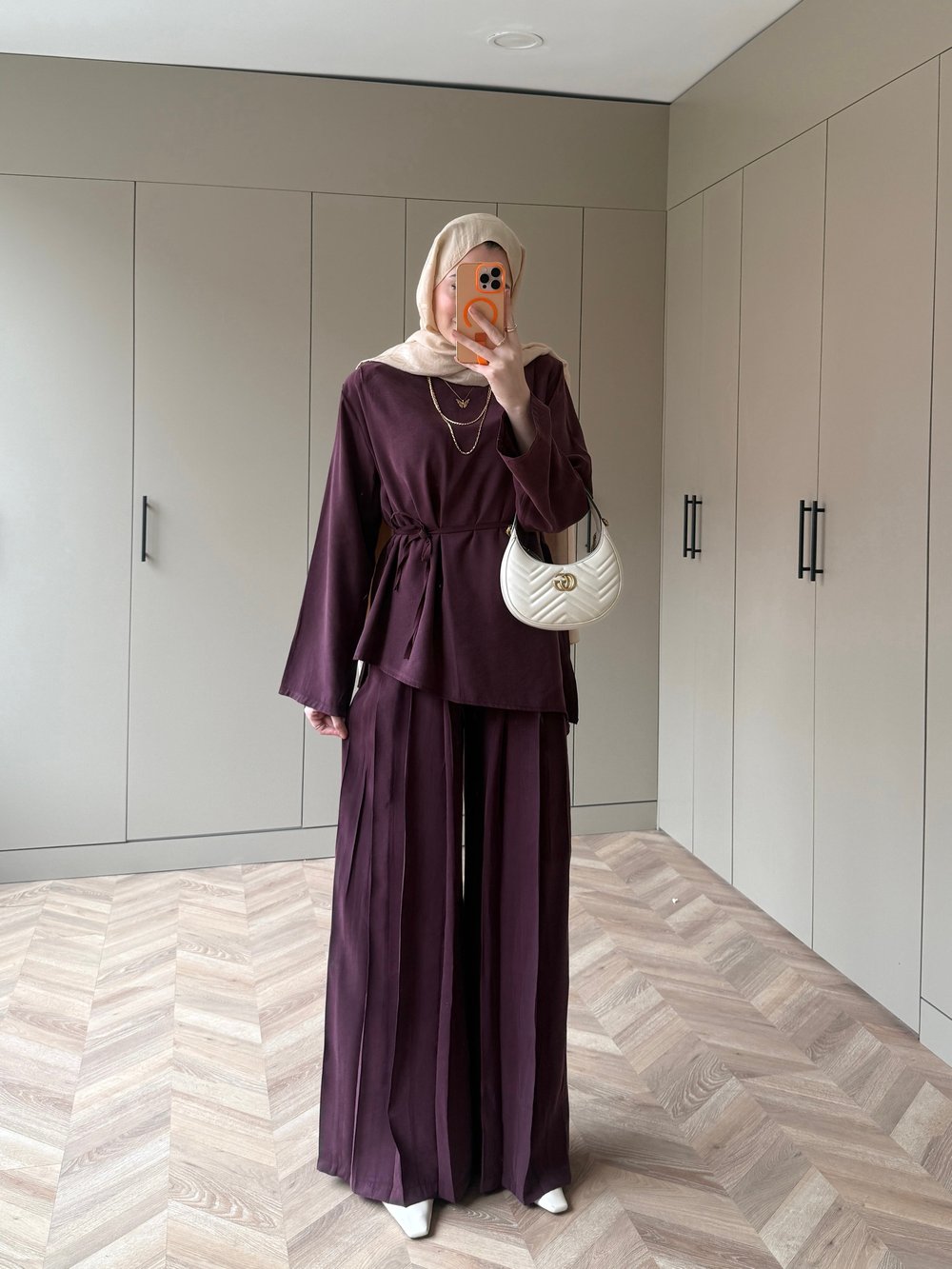 Sakura Pileli Modal Takım Mürdüm (4457)