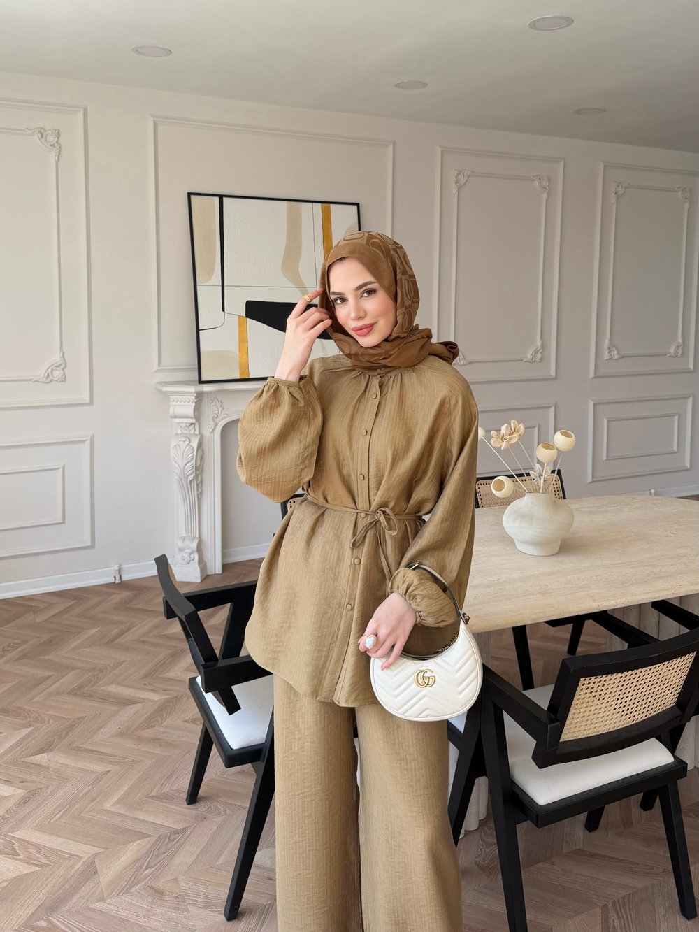 Santa Düğmeli Pantolon Takım Yağ Yeşili (2357)
