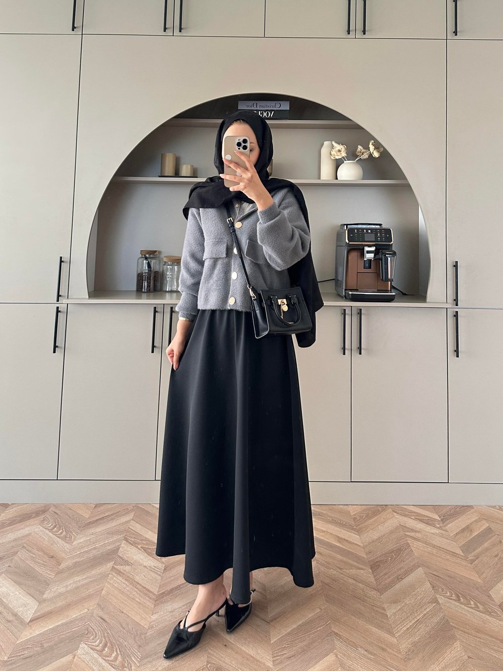 Scuba Kloş Kesim Etek Siyah