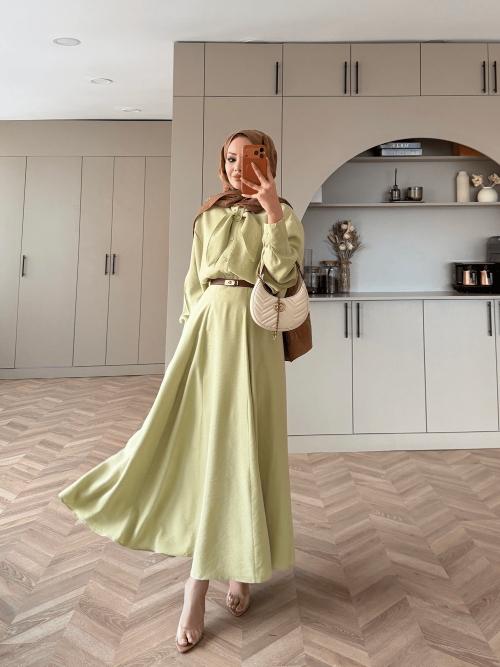 Serdel Bağlamalı Modal Etekli Takım Mint Yeşil (2382)