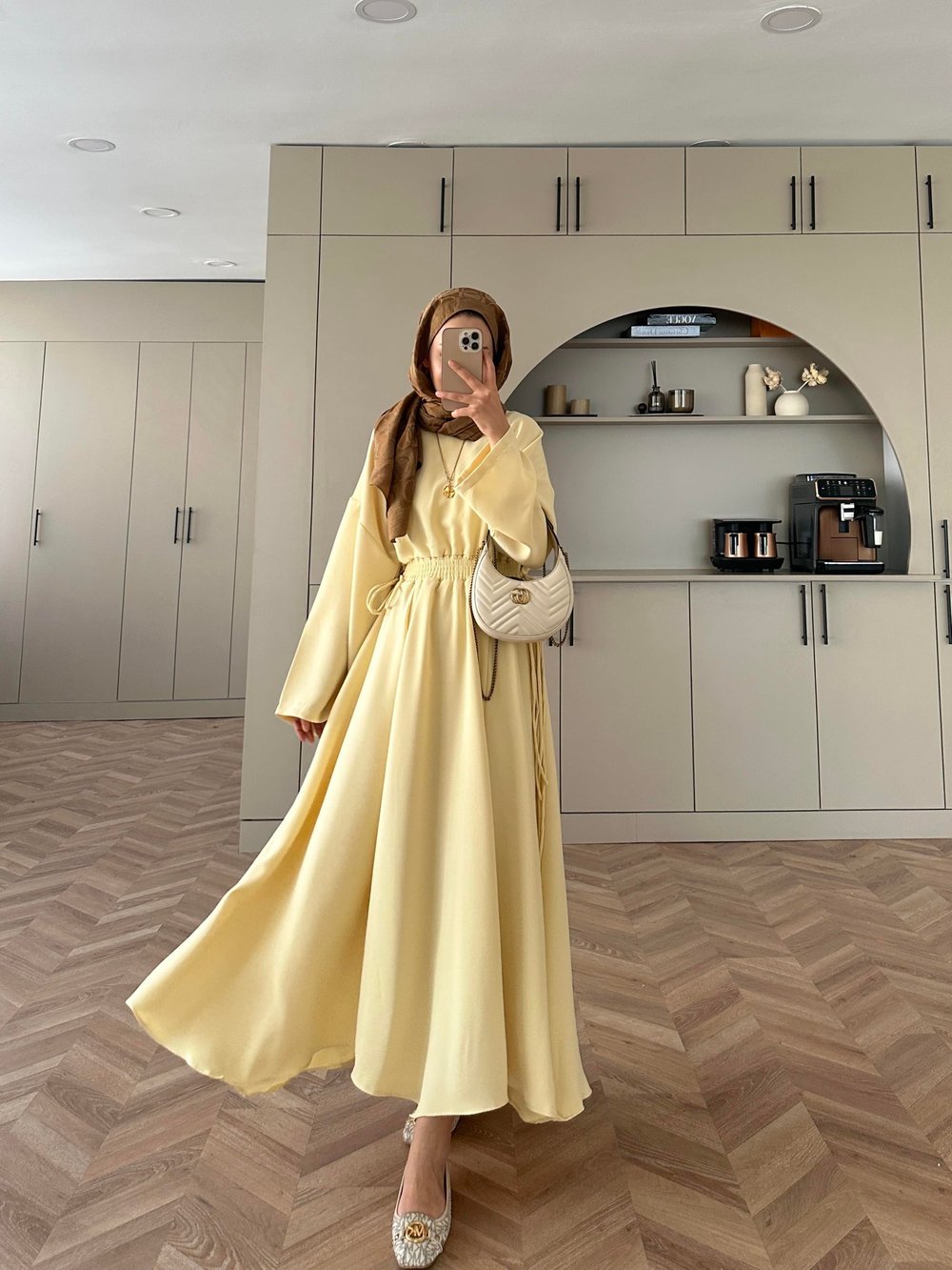 Shaw Büzgülü Elbise ButterYellow