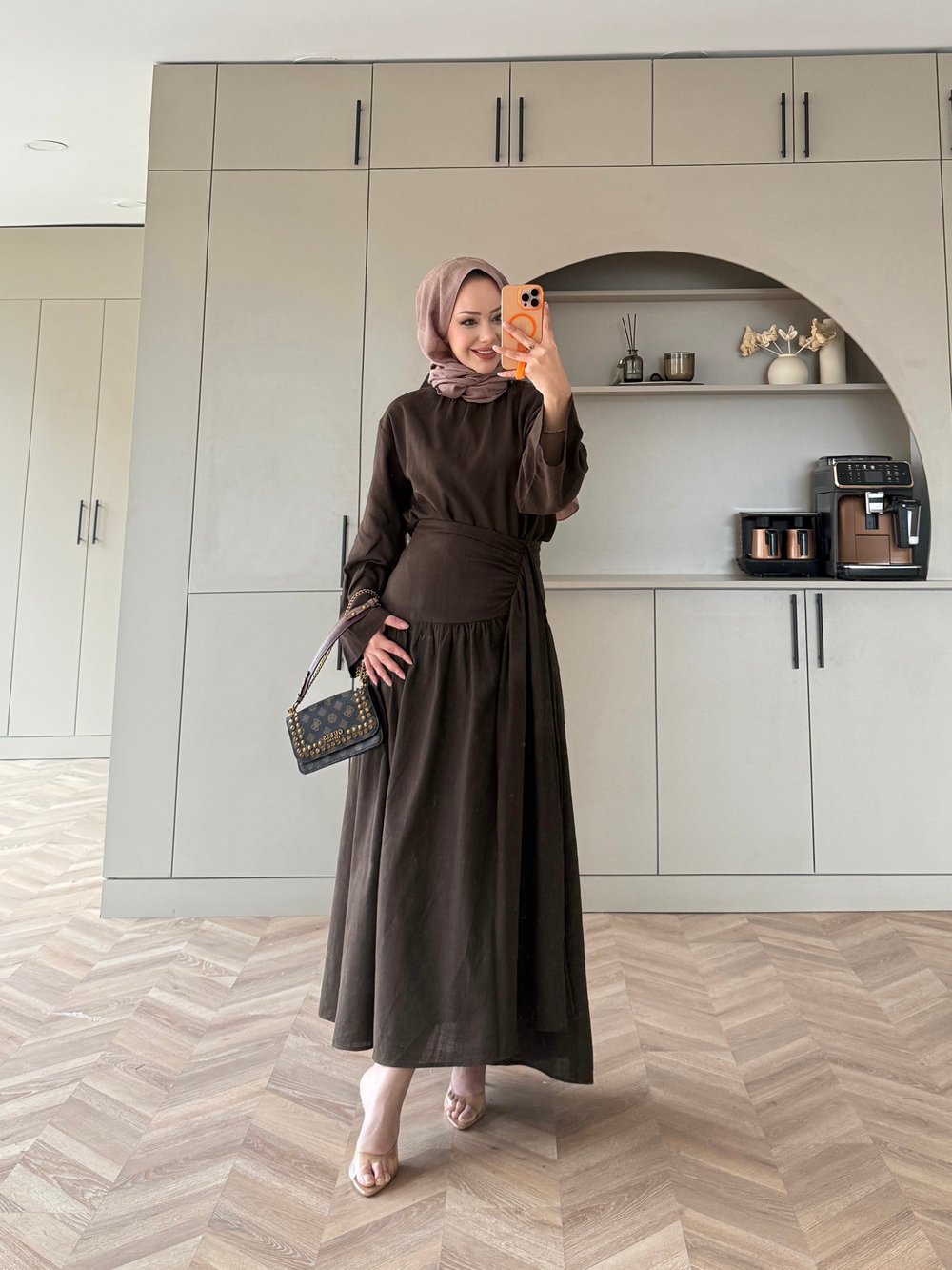 Shella Keten Etekli Takım Acı Kahve (4493)