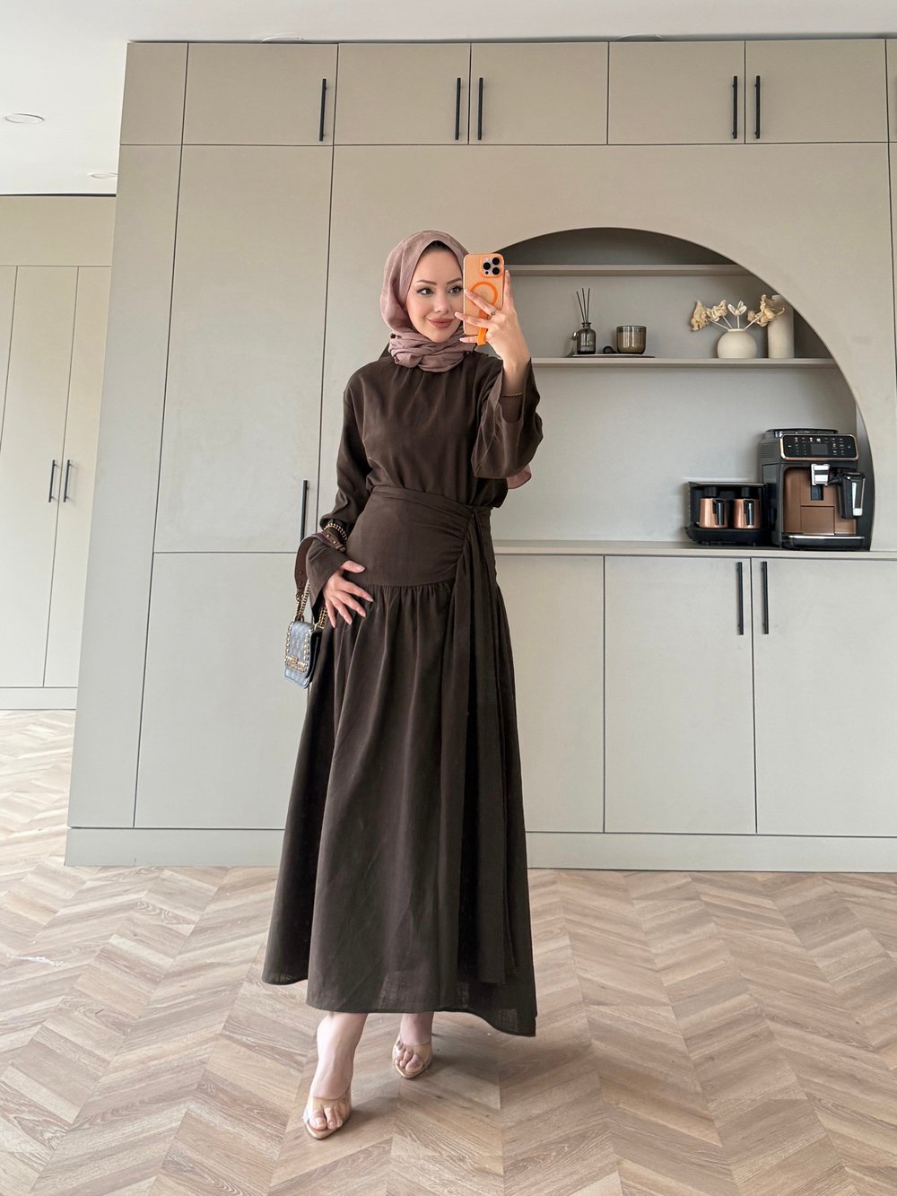 Shella Keten Etekli Takım Acı Kahve (4493)
