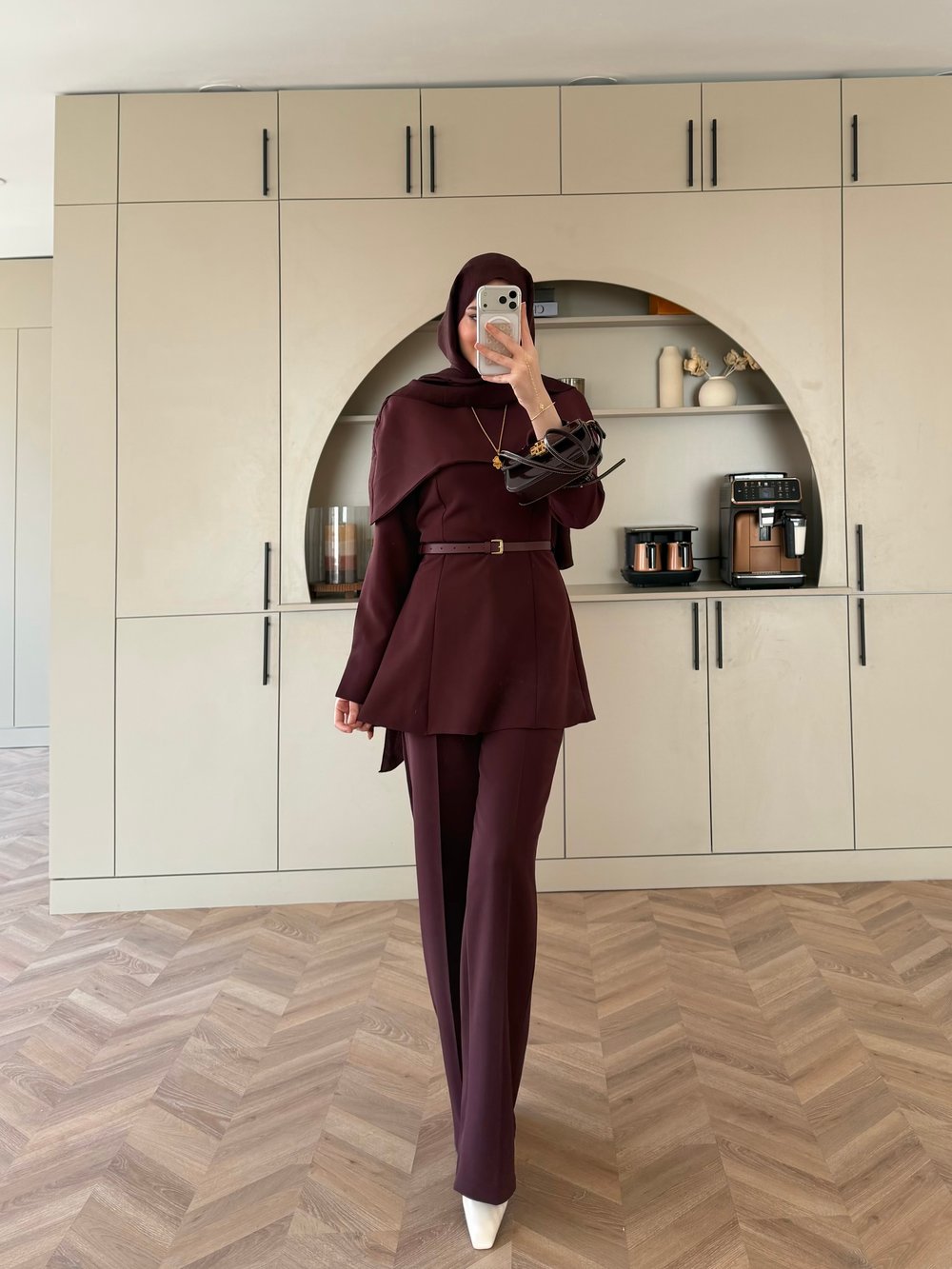 Soft Pelerinli Takım Mürdüm (4447)