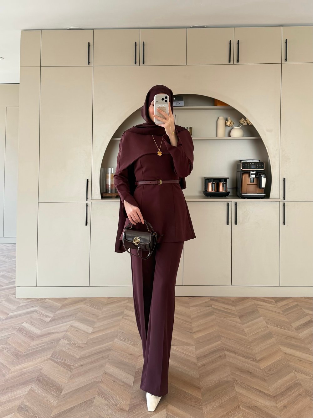 Soft Pelerinli Takım Mürdüm (4447)