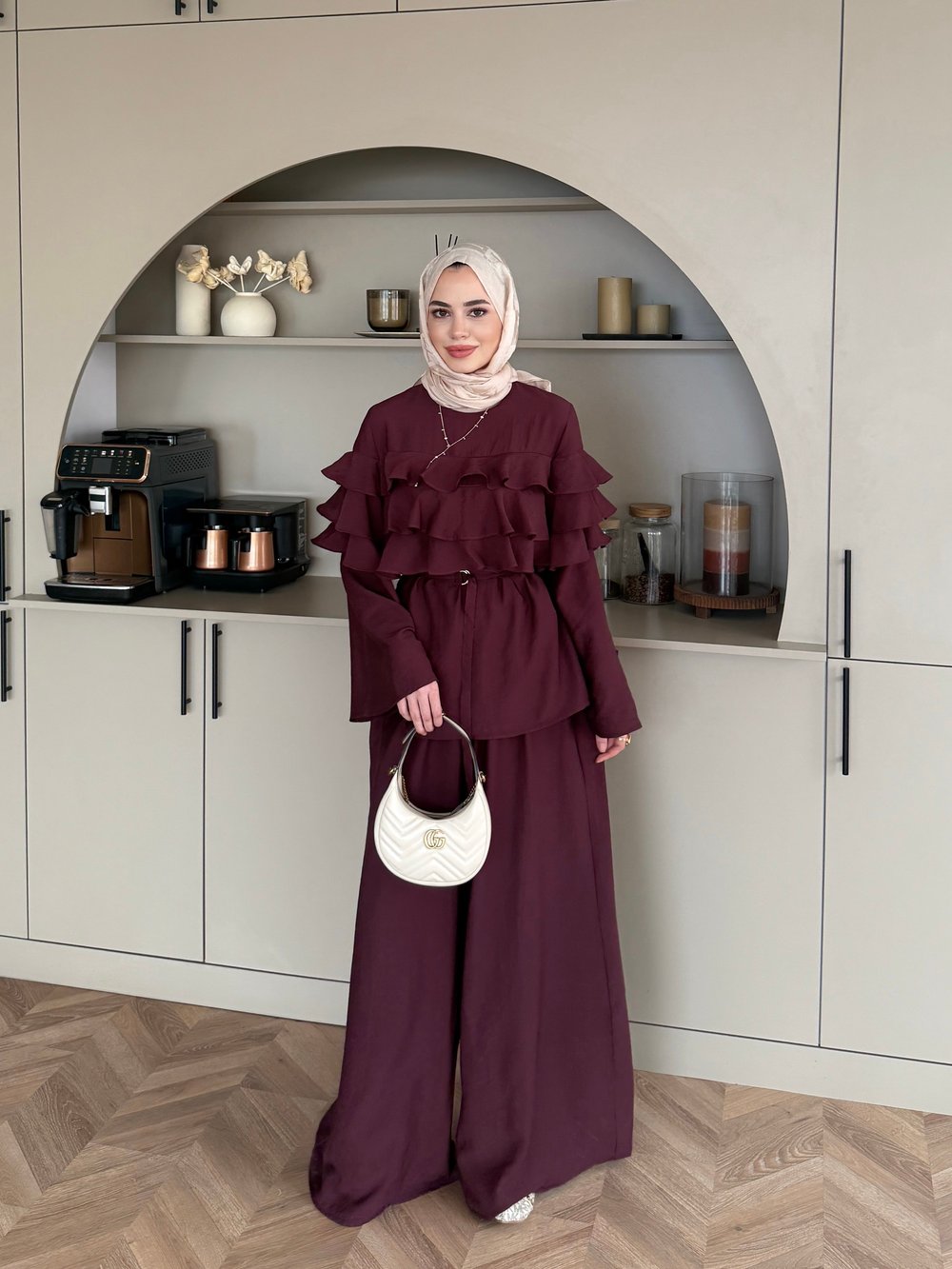 Soleil Kat Kat Pantolon Takım Mürdüm (4478)
