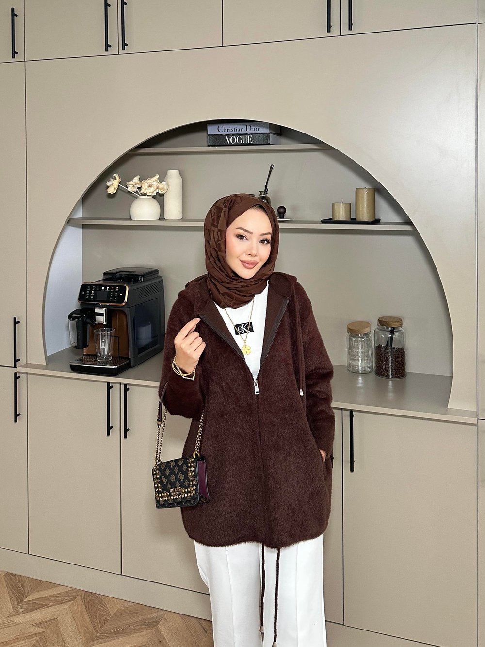 Sonya Angora Hırka Acı Kahve
