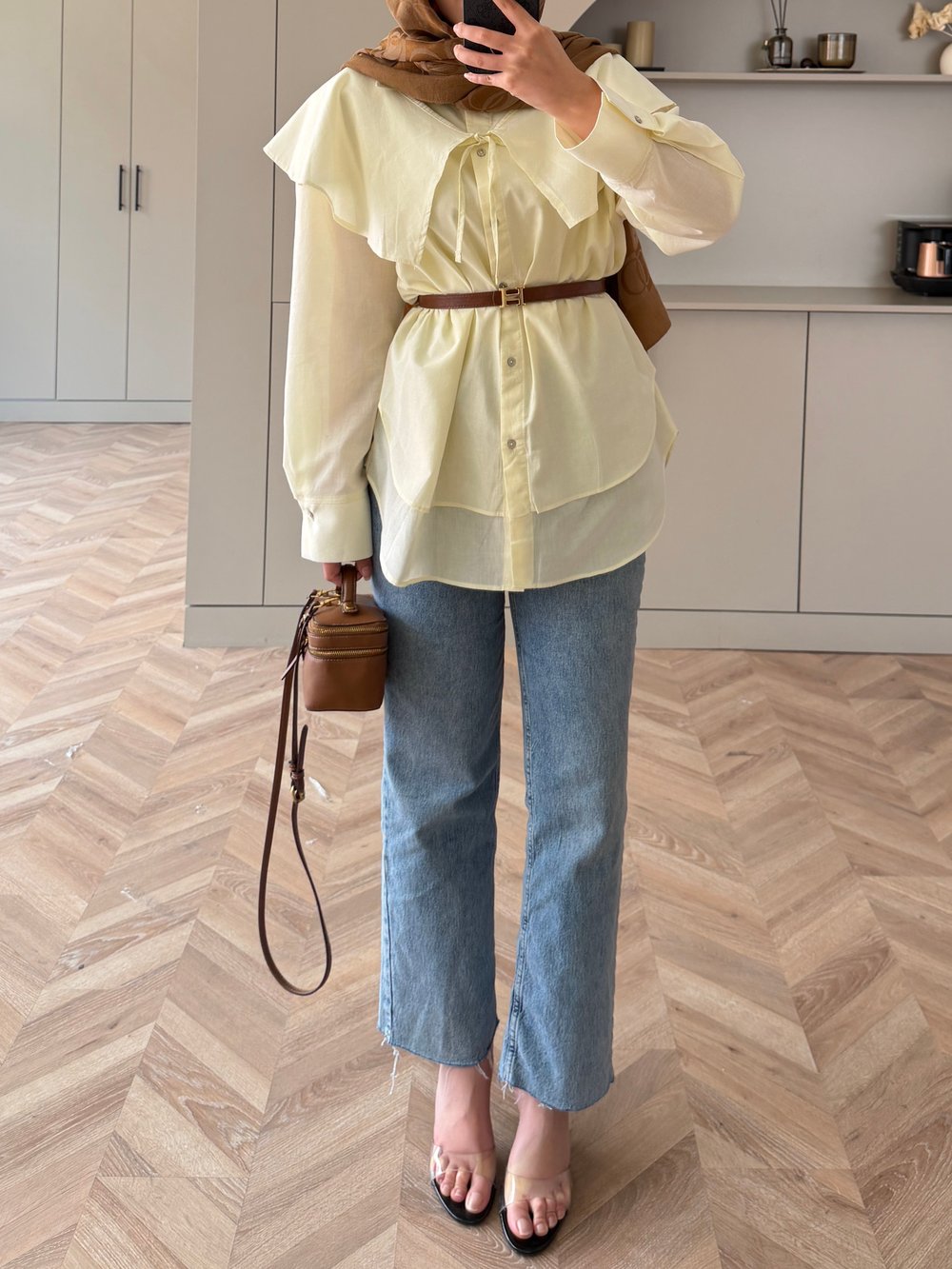 Sorbe Yaka Detaylı Gömlek ButterYellow (3098)