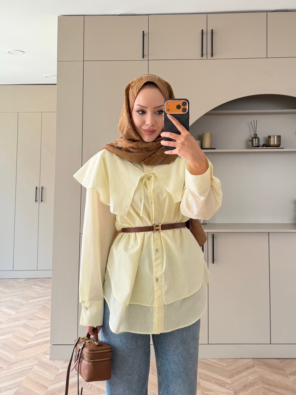 Sorbe Yaka Detaylı Gömlek ButterYellow (3098)