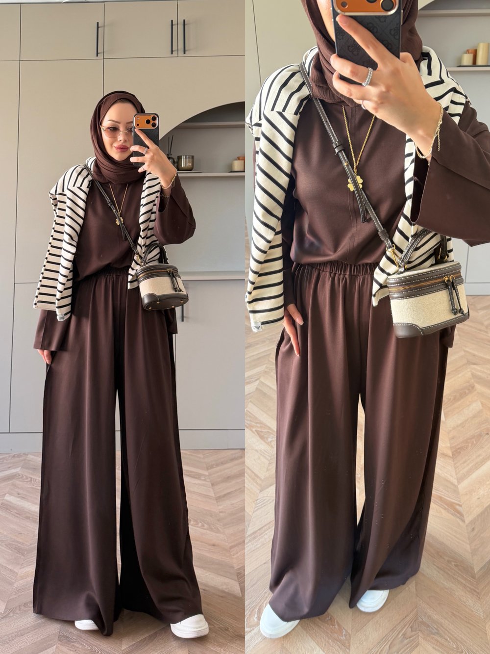 Spoon Oysh Pantolonlu Takım Kahve (2378)