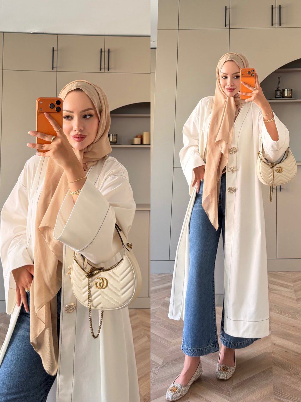 Star Kimono Kot Ceket Ekru 