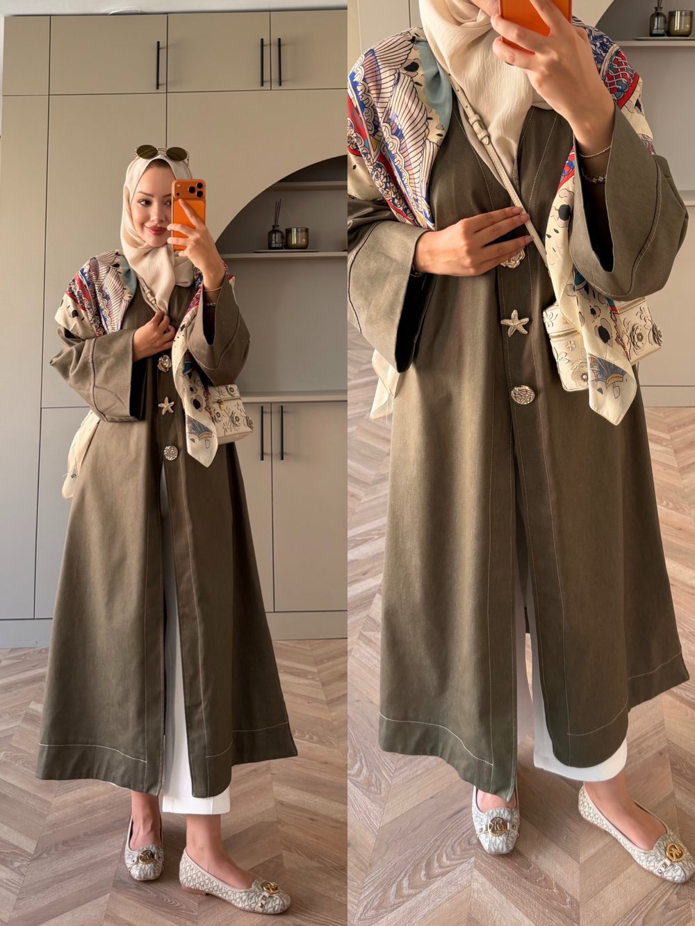 Star Kimono Kot Ceket Haki (0070)